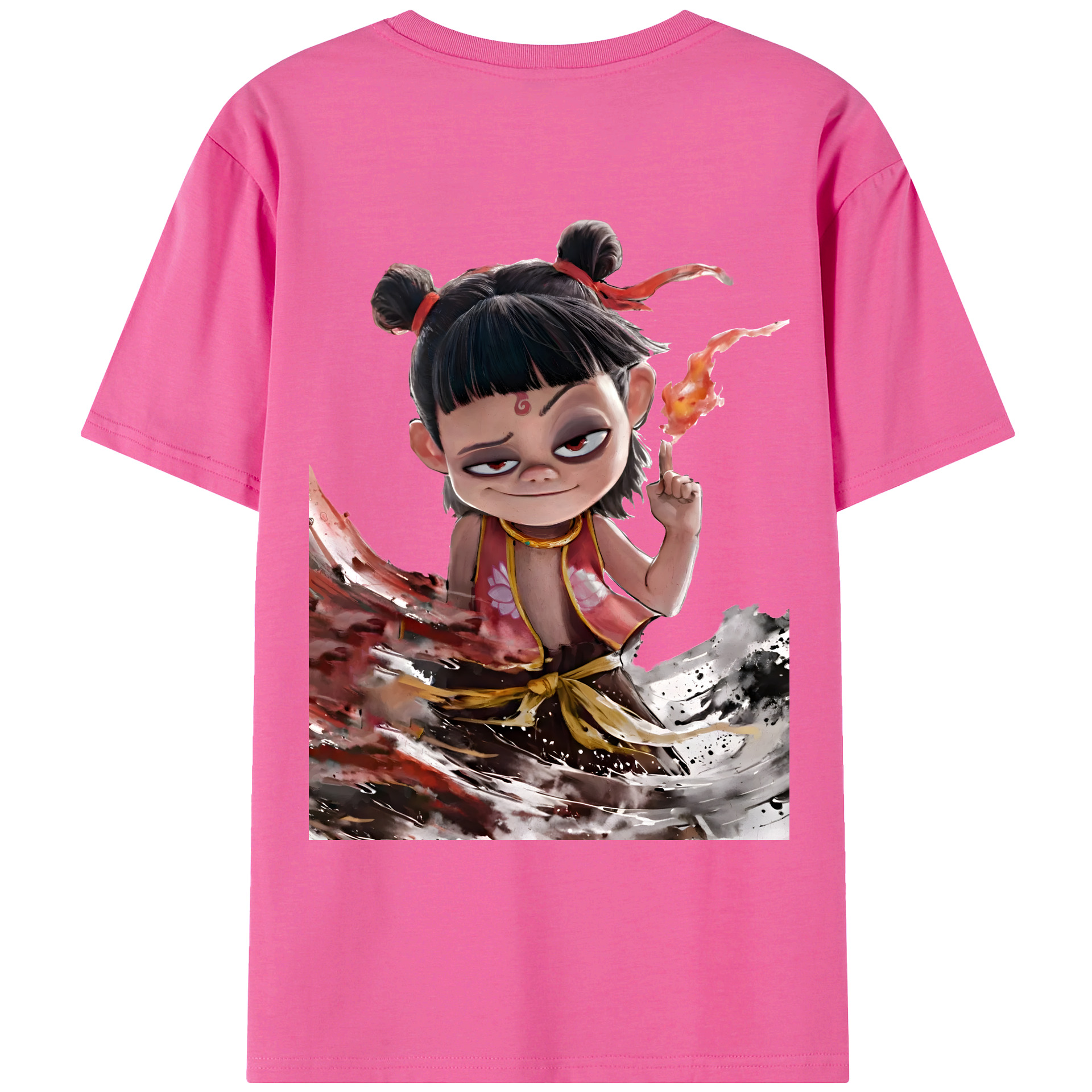 （画像用） Ne Zha 2 ナタ 魔童の大暴れ レディース半袖Tシャツ(バックプリント)